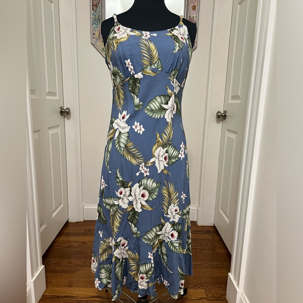 Milson by Ky’s Hawaiian Floral Print Spaghetti Strap Dress
